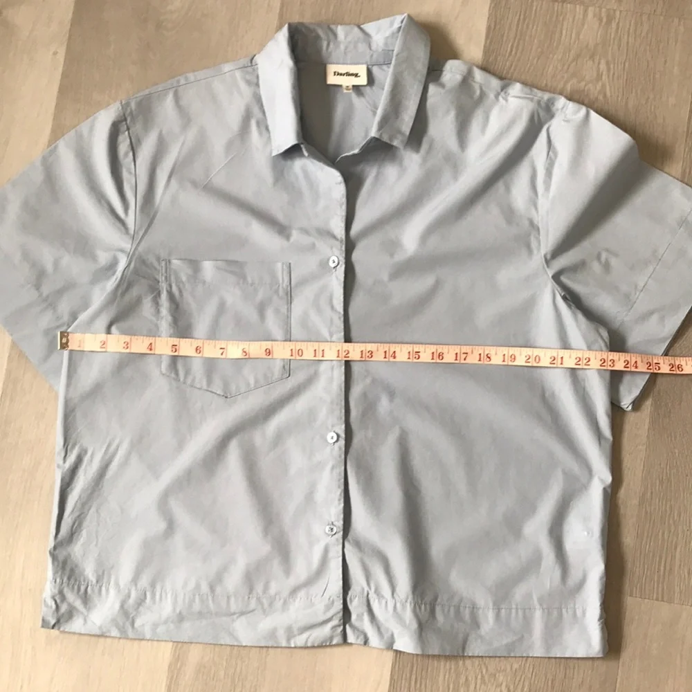 DARLING MATCHING SHORT SET BLUE POPLIN CAMP SHIRT M/L